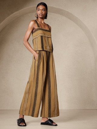 Mia Wide-Leg Cropped Linen Pant | Banana Republic (US)