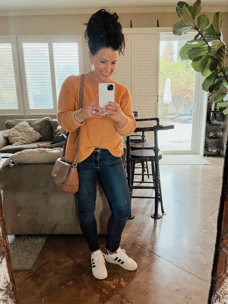 I’m loving that it’s sweater weather. This is an oldie from Land’s End. I linked 2 similar options that are $20. If you are going to splurge on jeans, my go to is Paige. These are cropped length which is perfect for us petite girls. 

#LTKunder50 #LTKSeasonal #LTKstyletip