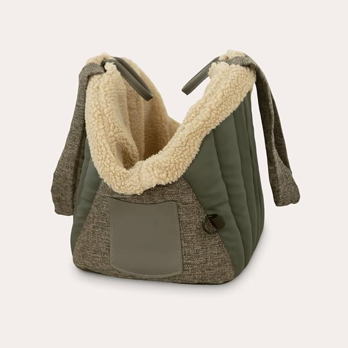 Dog Carrier Car Seat Pearl Purse - Gray with Fur Cover | Amazon (US)