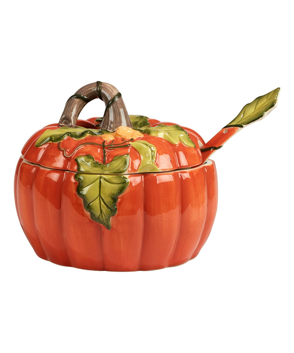 Certified International Serving Bowls - Orange Harvest Morning Pumpkin Tureen & Ladle | Zulily