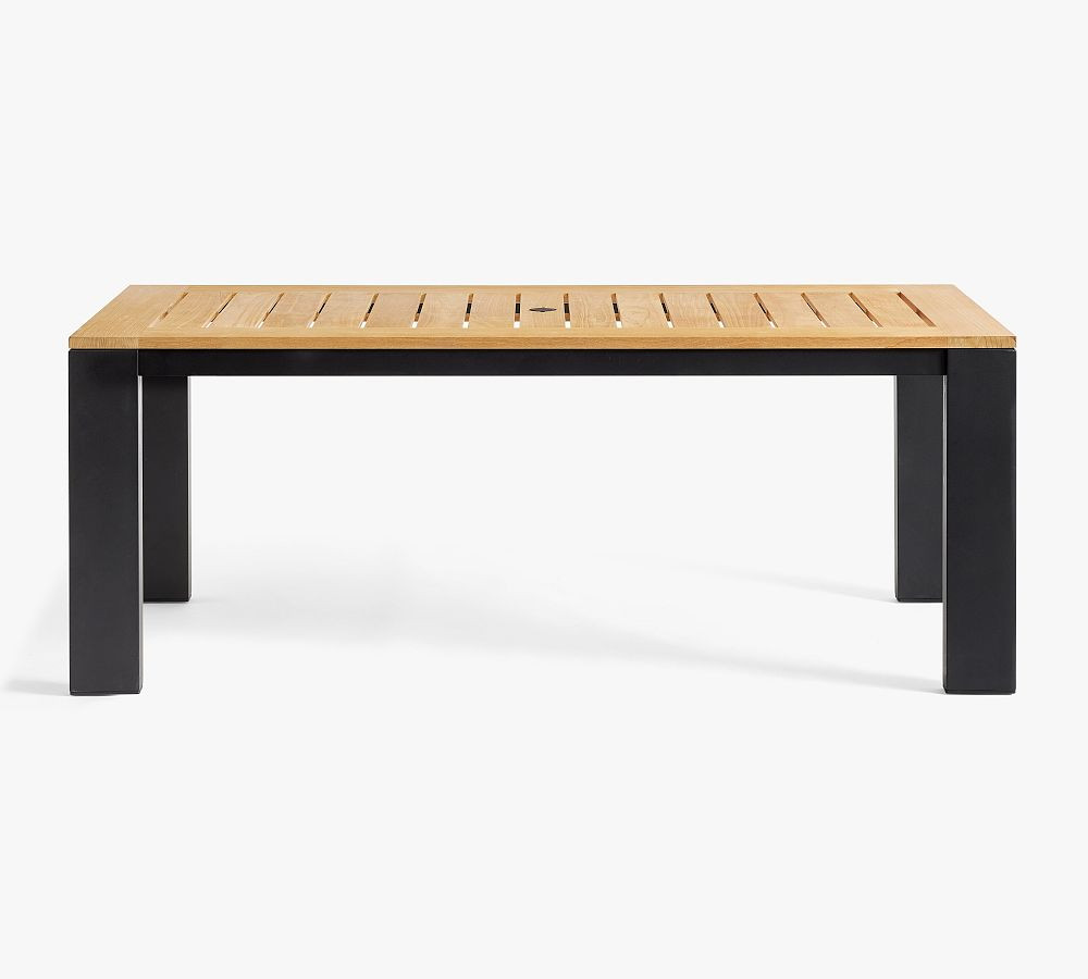 Malibu Metal & FSC® Teak Outdoor Dining Table | Pottery Barn (US)