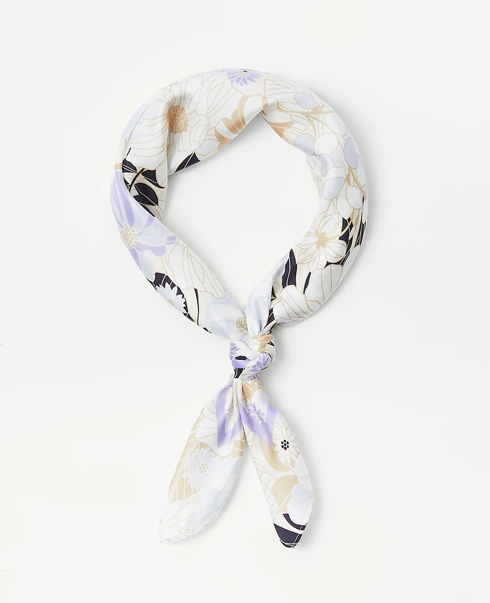 AT Weekend Floral Silk Little Scarf | Ann Taylor (US)