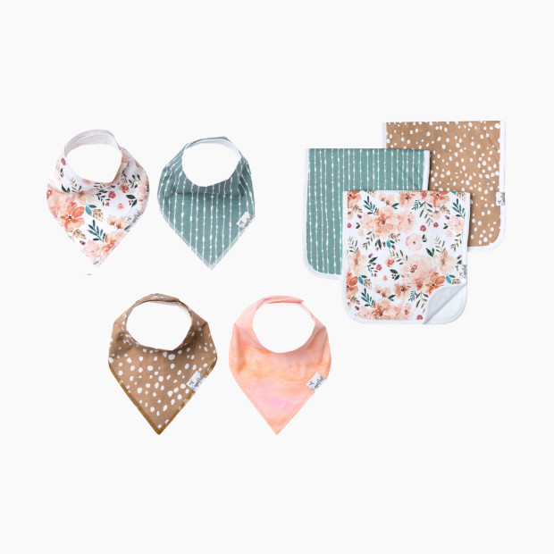 Copper Pearl Bandana Bib and Burp Cloth Bundle in Autumn | 100% Cotton | Babylist