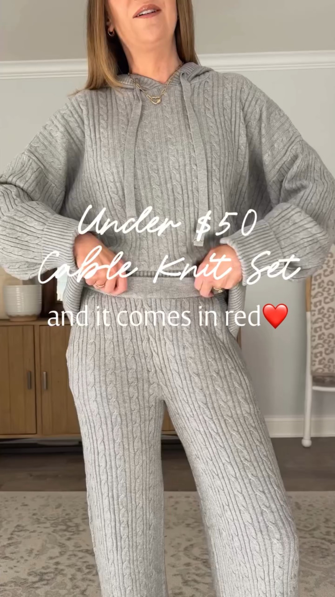 The luxe cable knit set is on sale for $34! 

This set feels like something you’d find at J. Crew for 4x the price! And it comes in 4 beautiful colors including the prettiest holiday red❤️

Comfy and chic 2 piece sets, luxe holiday outfits on a budget, cute and comfy Thanksgiving outfit, elevated airport outfit, chic casual style, over 40, effortlessly chic

#LTKOver40 #LTKootd #LTKGiftGuide