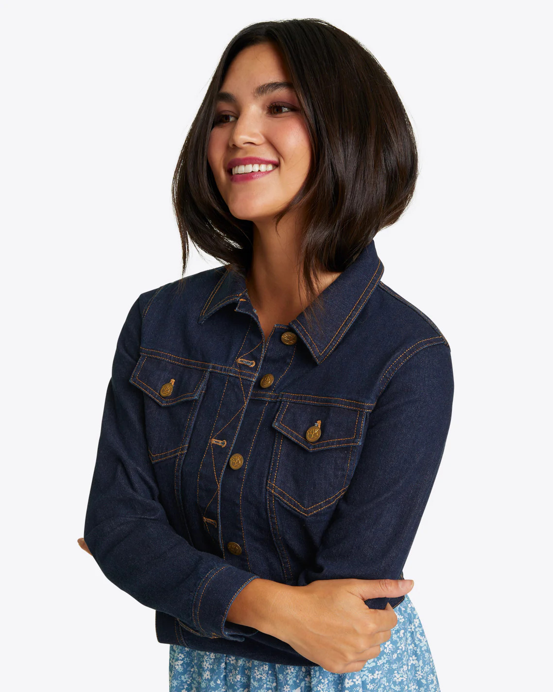 Cropped Jacket in Dark Wash | Draper James (US)