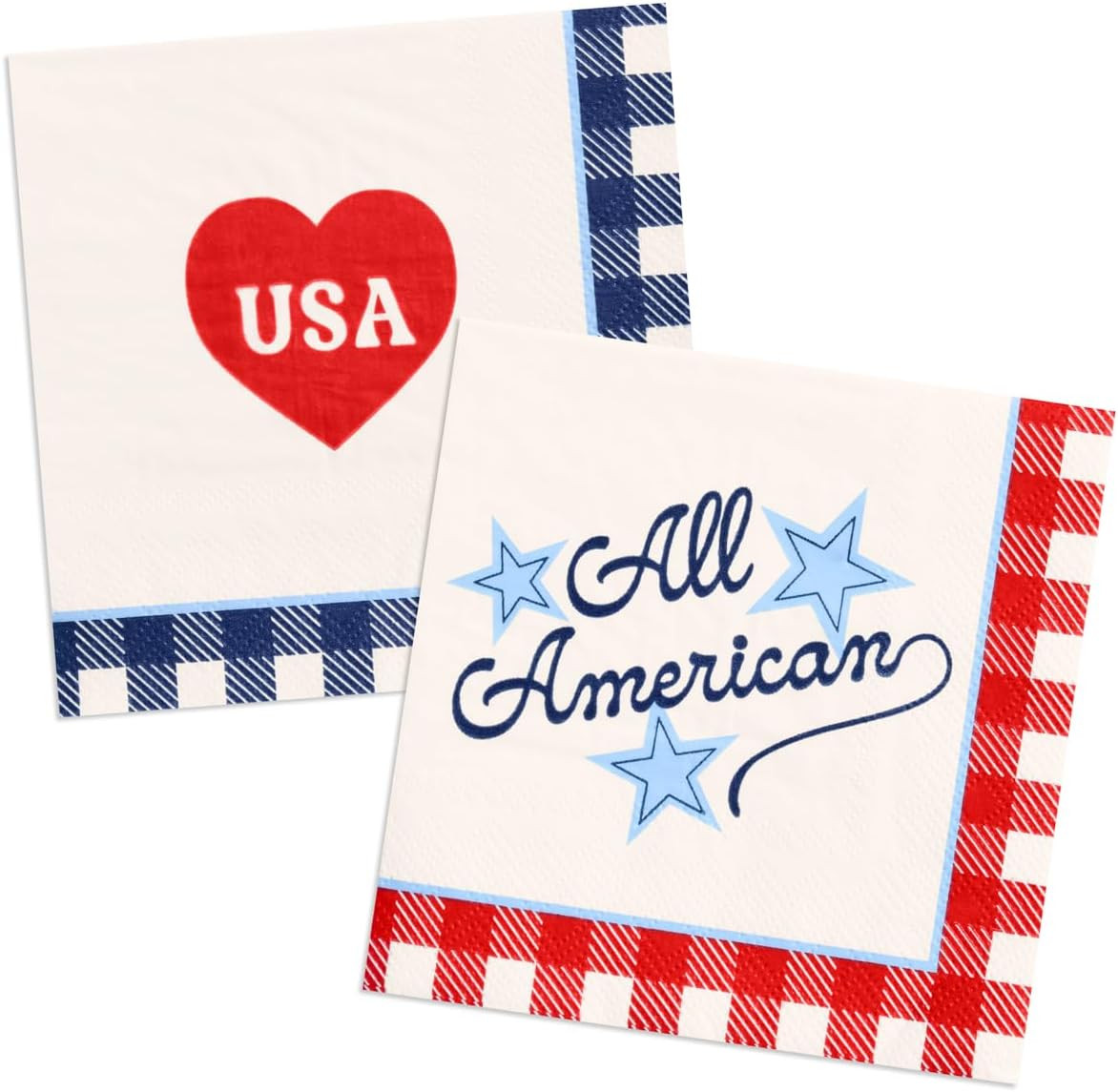 xo, Fetti All American Napkins - 24 Paper Napkins | 4th of July, Patriotic Party, USA Decor, Red ... | Amazon (US)