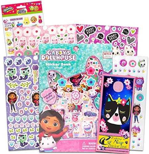 Amazon.com: Gabby's Dollhouse Sticker Book for Girls - Bundle with 300+ Gabby's Dollhouse Puffy C... | Amazon (US)