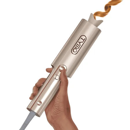 TYMO CurlPro Plus Automatic Rotating Curling Iron, Long Barrel Curling Wand for Long Hair, Anti-Scald, Tangle-Free, 600M Ionic, Dual Voltage, Gold, 1 Inch | Walmart (US)