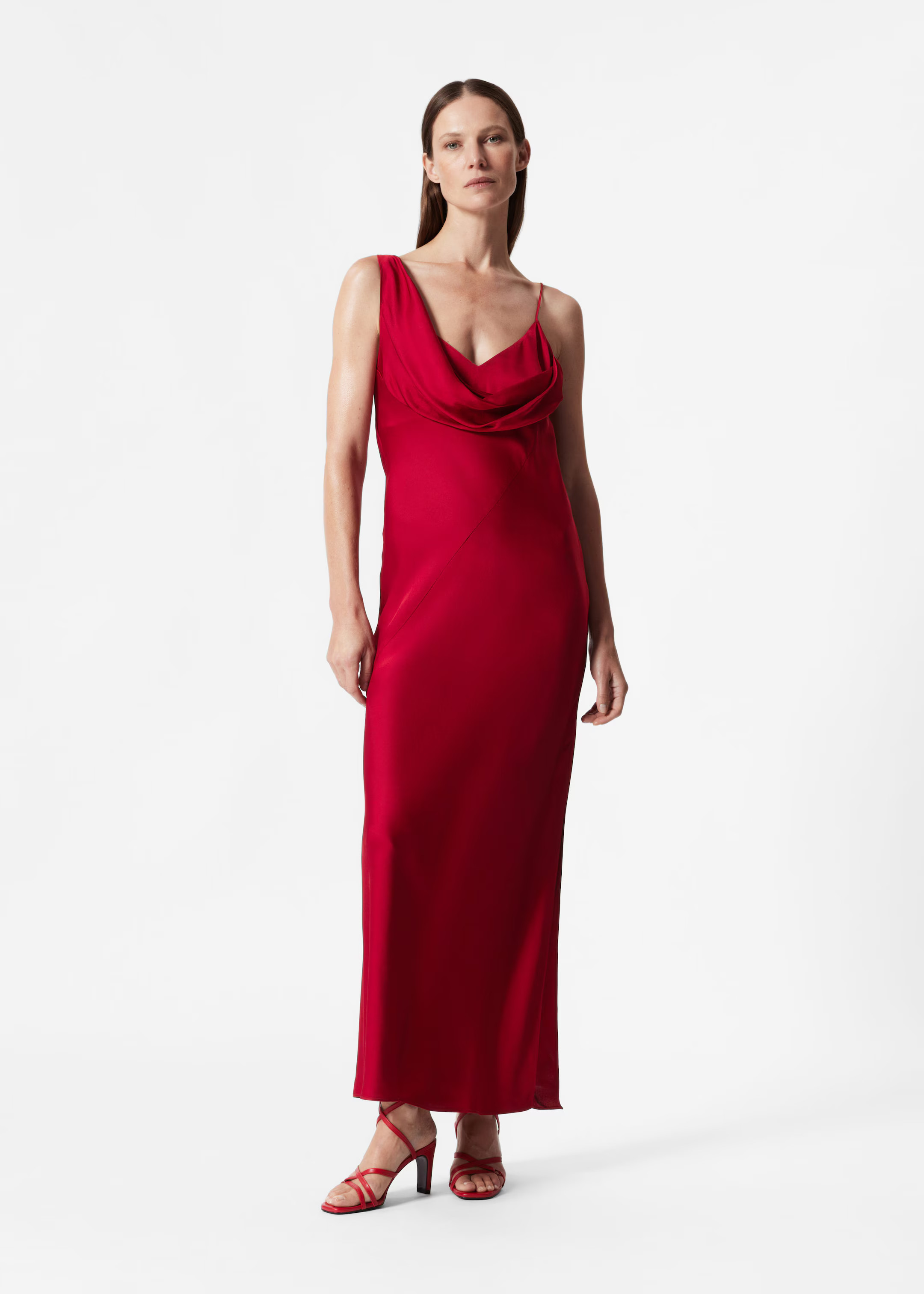 Asymmetric Cowl-Neck Midi Dress | & Other Stories UK