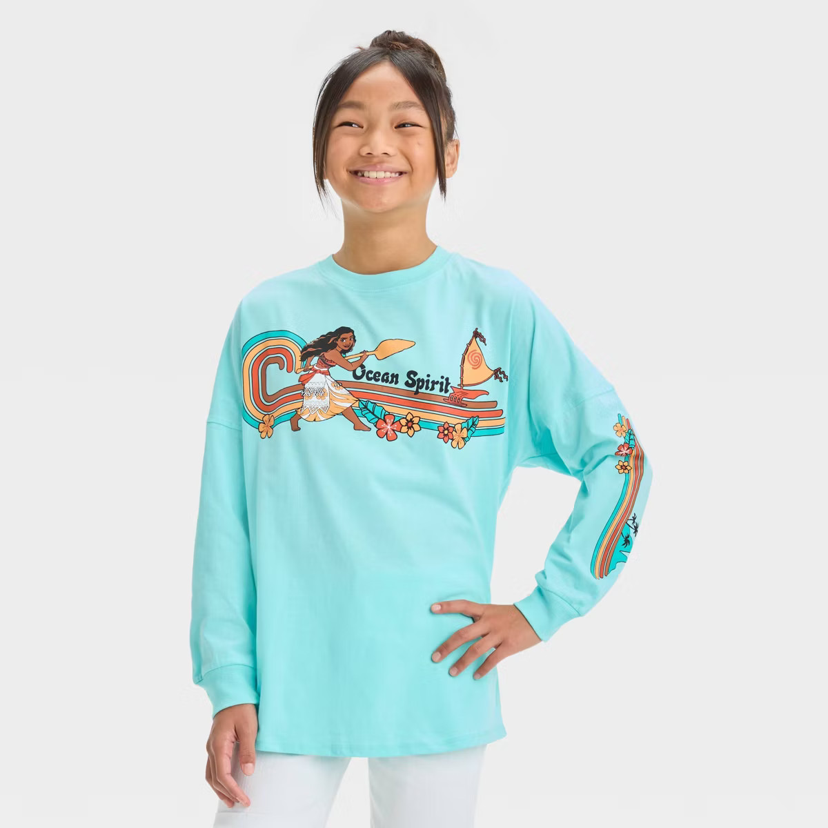 Girls' Disney Moana Spirit Jersey - Aqua Green | Target
