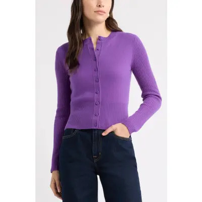 caslon(r) Wool & Cashmere Blend Cardigan in Tan Diamond Argyle at Nordstrom, Size Small | Nordstrom