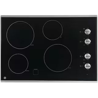 GE 30 in. Radiant Electric Cooktop in Stainless Steel with 4 Elements including 2 Power Boil Elem... | The Home Depot