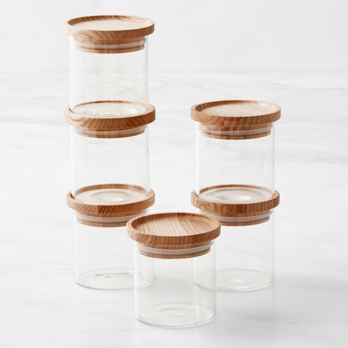 Hold Everything Stacking Spice Jars, Ashwood | Williams-Sonoma
