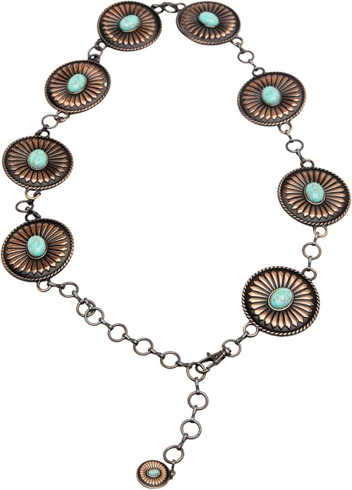 Shyanne Women's Rust Copper Concho Link Belt - SAFA20BT3 Medium | Amazon (US)