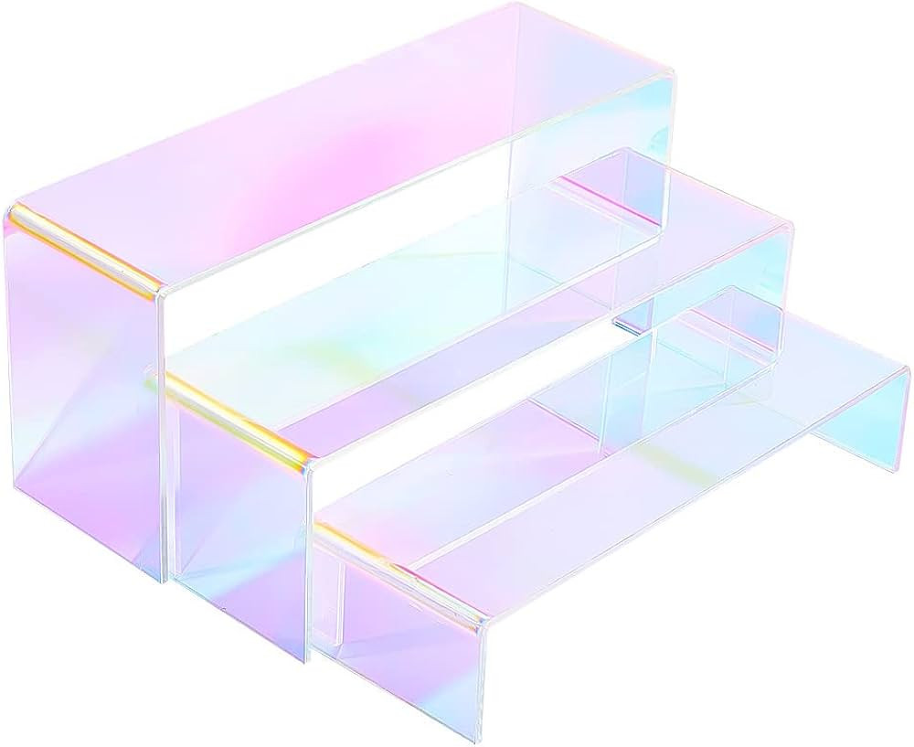 PH PandaHall 3 Size Rainbow Risers Display, Shelf Showcase Fixtures Mermaid Stands Acrylic Displa... | Amazon (US)