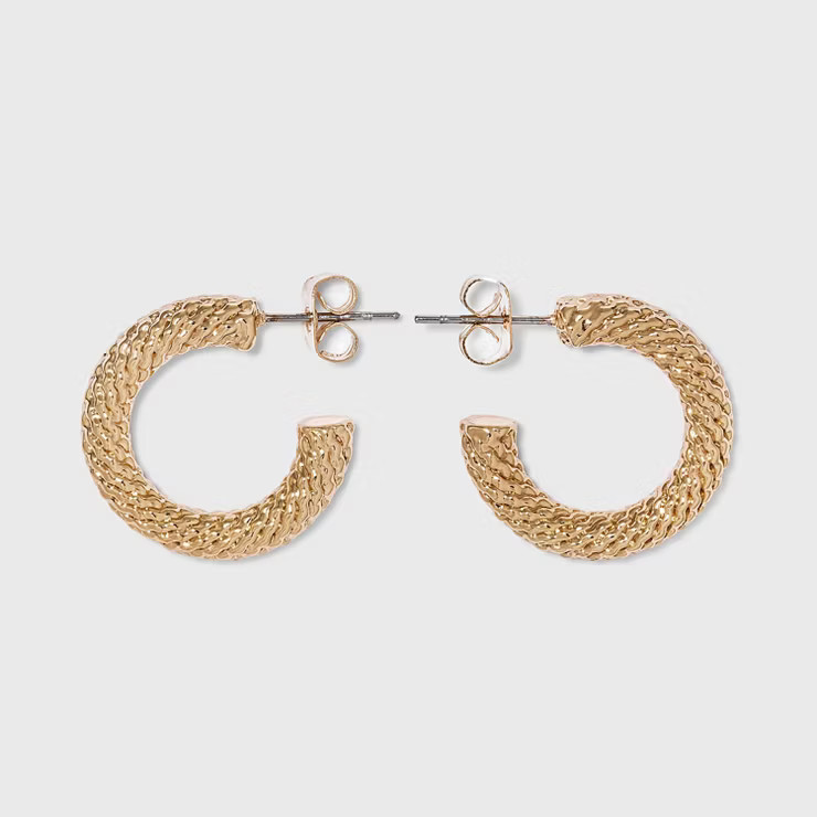 Twisted Texture Small Hoop Earrings - A New Day™ | Target
