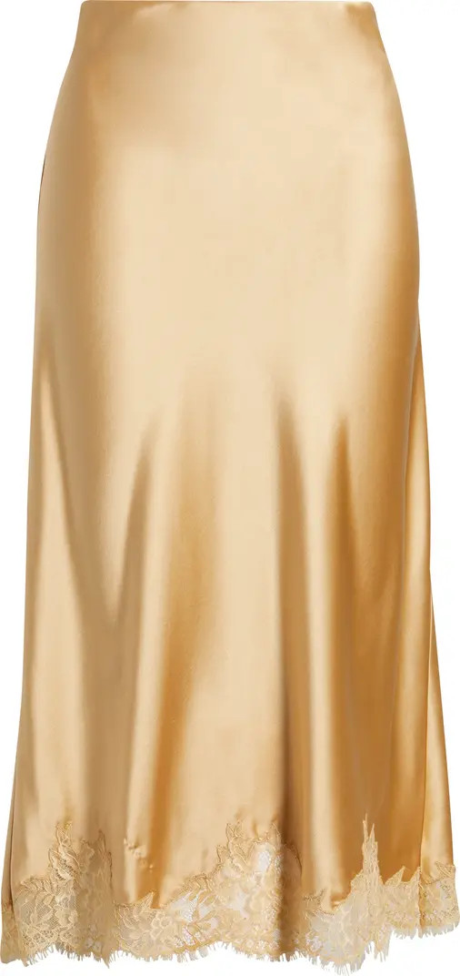 Malina Lace Detail Silk Skirt | Nordstrom