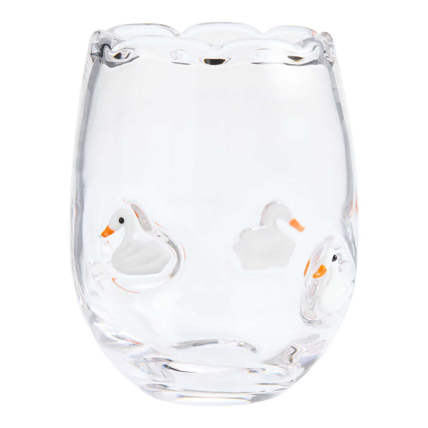 Charm Inlay Scallop Stemless Wine Glass | World Market