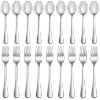 45-Piece Silverware Flatware Cutlery Set in Ergonomic Design Size and Weight, Durable Stainless Stee | Amazon (US)