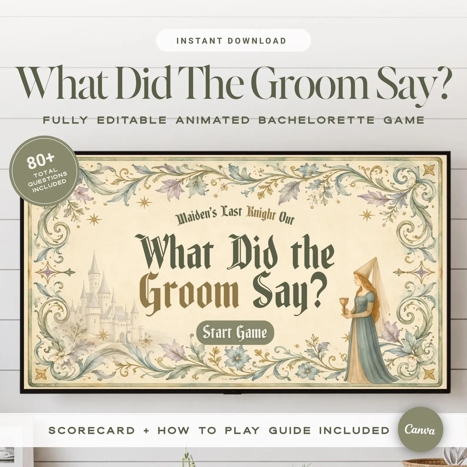 Maiden's Last Knight Out What Did The Groom Say Game Template, Medieval Bachelorette Party Game, ... | Etsy (Global)