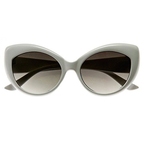 zeroUV - Oversized Vintage Inspired Super & Bold Retro Designer Cat Eye Sunglasses (White) | Amazon (US)