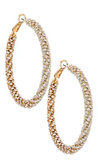 Crystal Hoop Earrings in Gold | Revolve Clothing (Global)