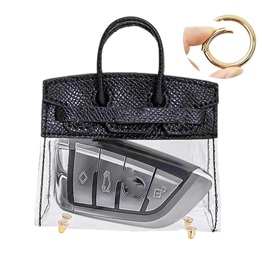 Mini Creative Handbag Design Car keychain,Women Car Key Bag Mini Handbag,Exquisite Transparent Sm... | Amazon (US)