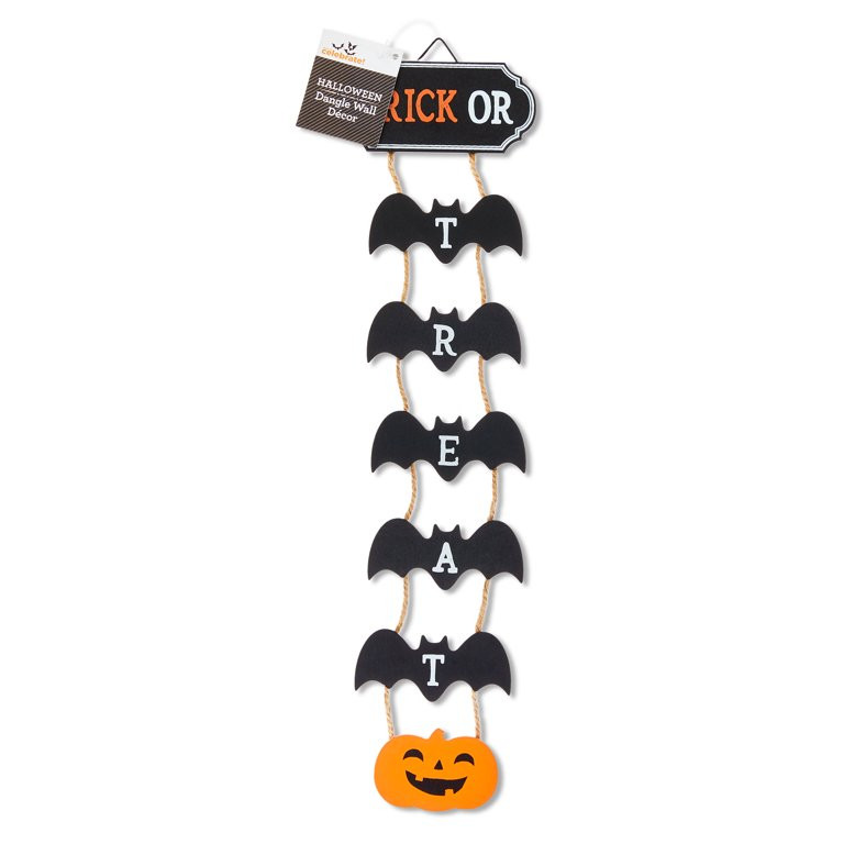 Halloween Trick or Treat Dangle Hanging Wall Decor, 18-in H, Home Decoration, by Way to Celebrate... | Walmart (US)