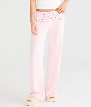 Printed Fold-Over Sleep Pants | Aeropostale