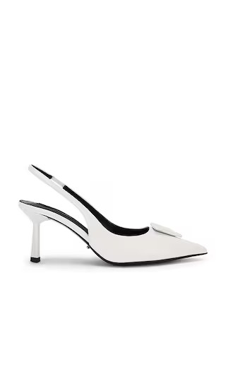 Bertie Slingback Pump in White Hi Shine | Revolve Clothing (Global)
