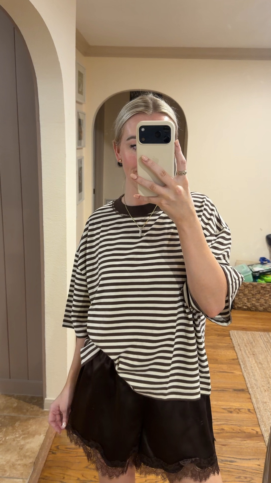 Wasn’t expecting to love this shirt so much until I tried it on 😍 definitely will be adding more colors to my closet! I’m wearing my true size medium, but could definitely size down to a small  

#LTKMidsize #LTKootd #LTKmomlife