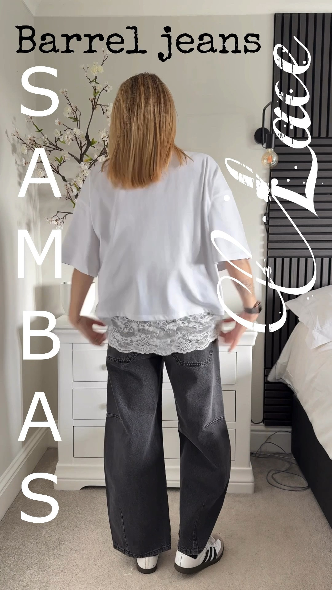 Lace, barrel jeans and sambas 

#LTKuk #LTKjeans #LTKautumn