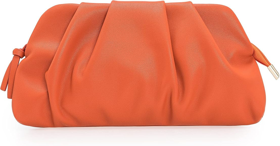 CHARMING TAILOR Chic Soft Vegan Leather Clutch Bag Dressy Pleated PU Evening Purse for Women, Bur... | Amazon (UK)