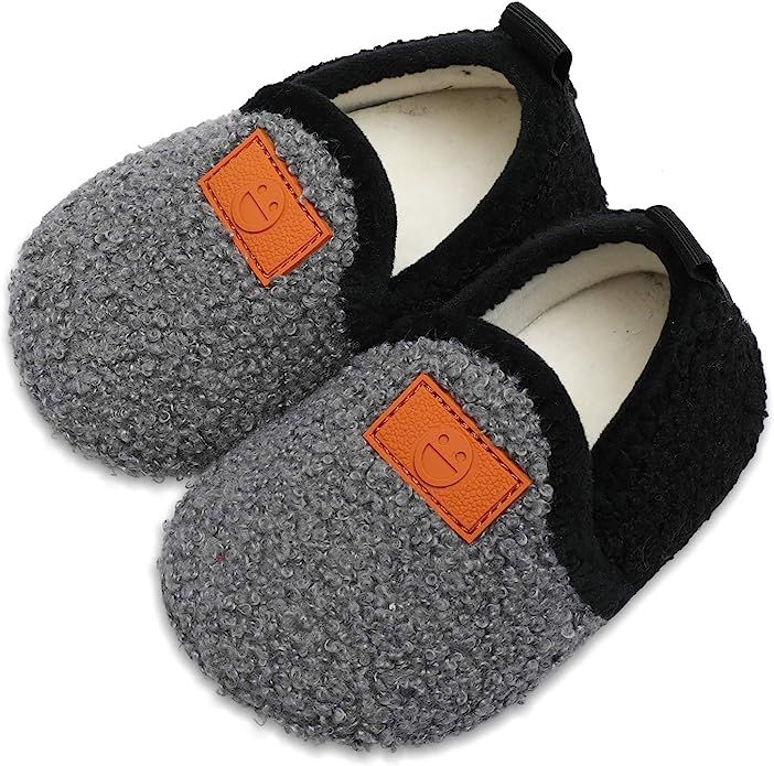 L-RUN Toddler Boys Girls House Slippers Indoor Home Shoes Warm Socks for Kids | Amazon (US)