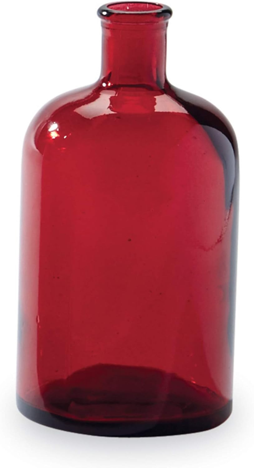 Mud Pie Red Spanish Class Bottleneck Small Glass Vase, 5 1/2" x 3" dia | Amazon (US)
