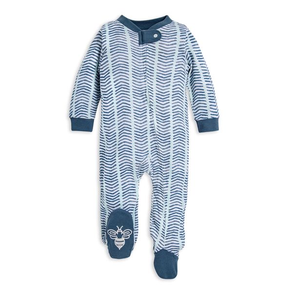 Watercolor Chevron Organic Baby Loose Fit Footed Sleep & Play - 0-3 Months | Burts Bees Baby
