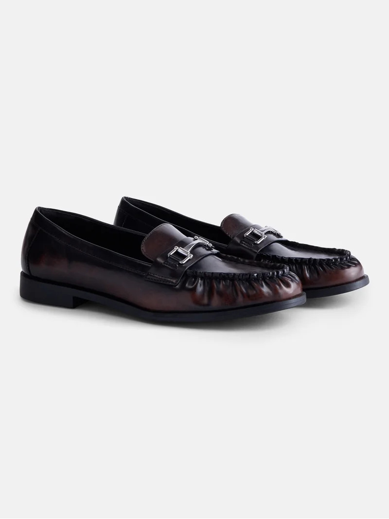 No Boundaries Women's Faux Leather Loafers | Walmart (US)