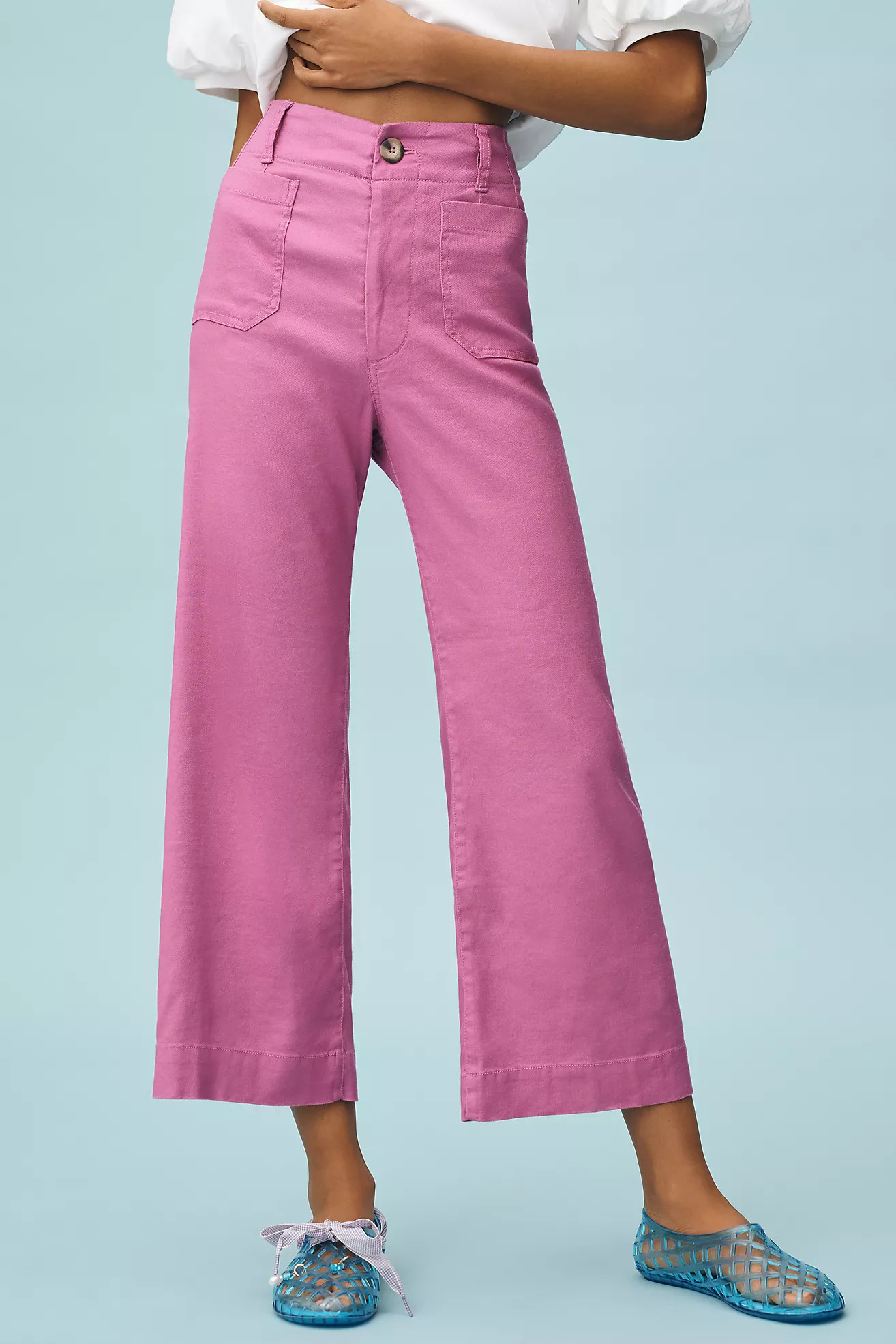 The Colette Cropped Wide-Leg Pants by Maeve: Linen Edition | Anthropologie (US)