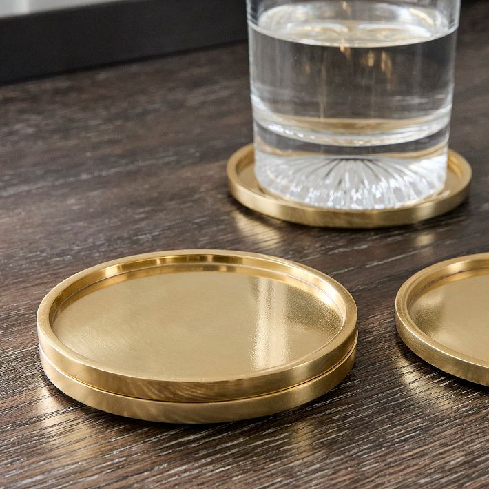 Archer Stainless Steel Coasters (Set of 4) | West Elm CA