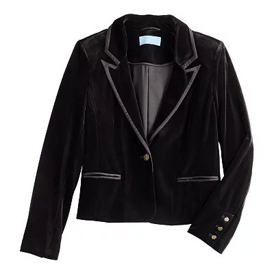 Women's DRAPER JAMES RSVP™ Long Sleeve Velvet Blazer | Kohl's