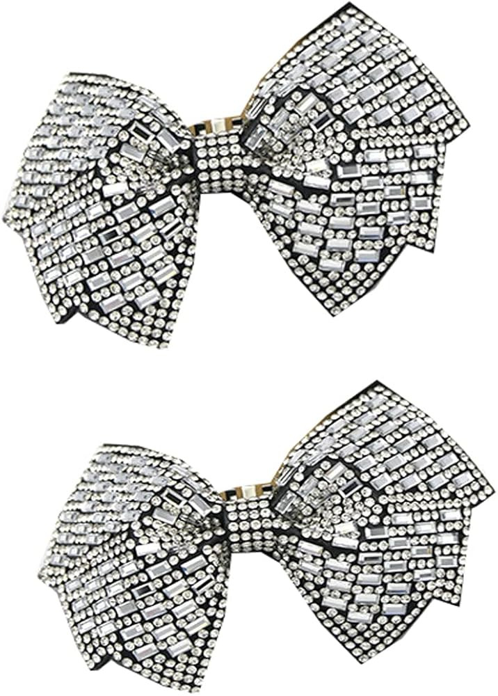 2Pcs Women Sparkle Bow Detachable Shoe Clips Removable Shoe Buckles Decorative Shoes Accessories ... | Amazon (US)