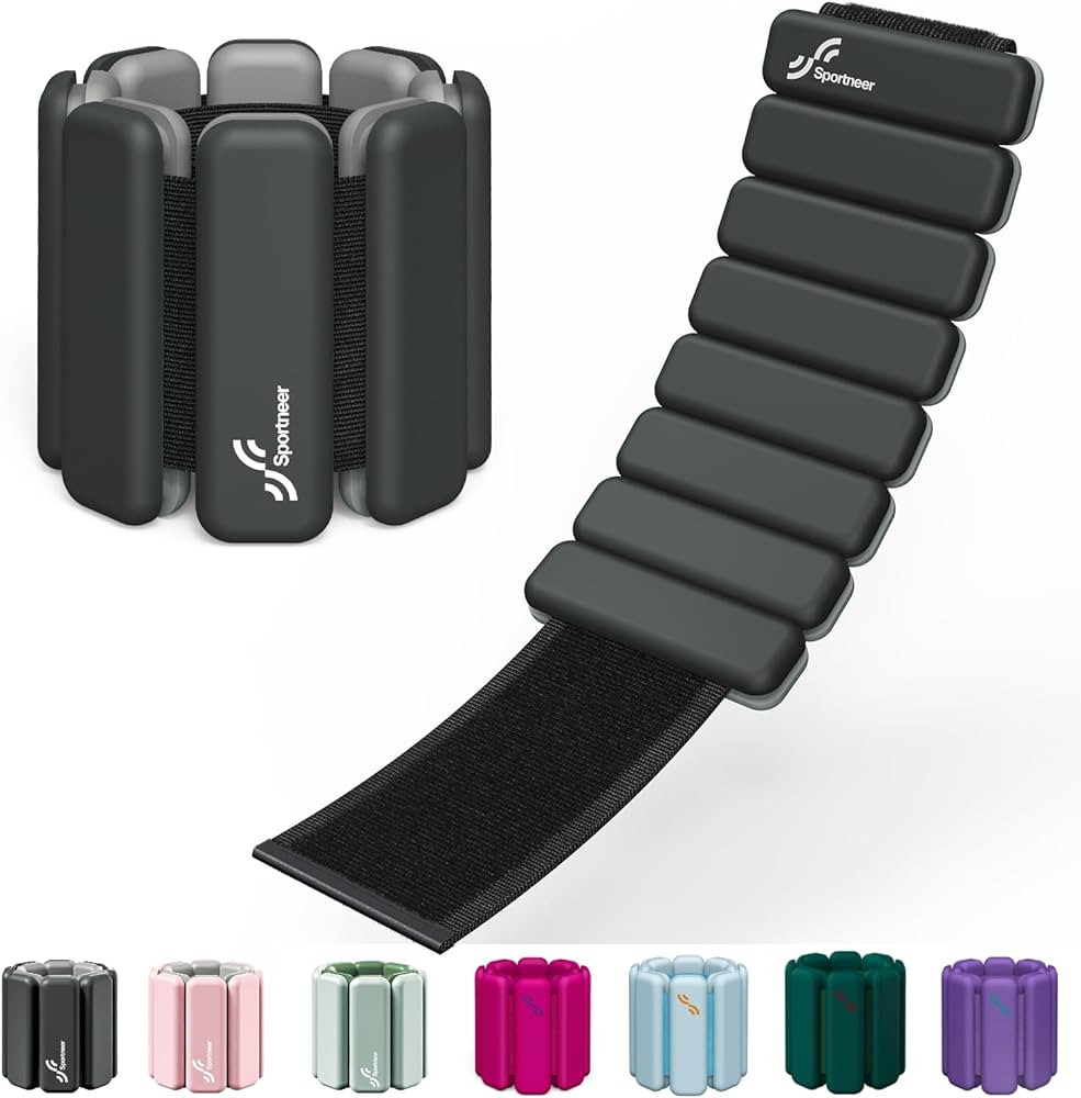 Sportneer Wrist & Ankle Weights for Women Men - 1 Pair (1 lb/2 lb Each) | Adjustable Weighted Bra... | Amazon (US)