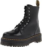 Dr. Martens, Jadon 8-Eye Leather Platform Boot for Men and Women, Black Polished Smooth, 11 US Women | Amazon (US)