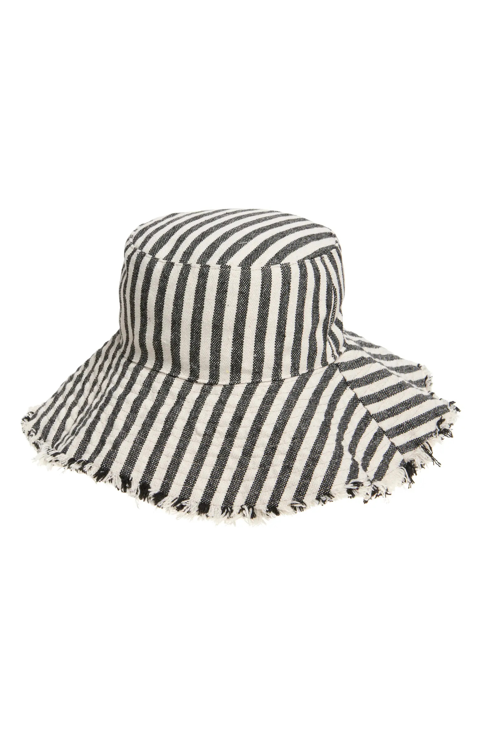 Frayed Edge Stripe Bucket Hat | Nordstrom