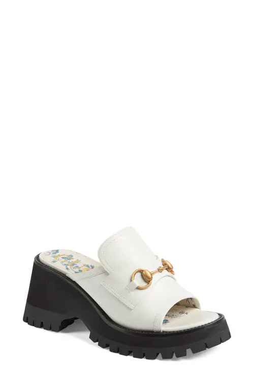 Gucci Harald Platform Slide Sandal in Dusty White at Nordstrom, Size 5.5Us | Nordstrom