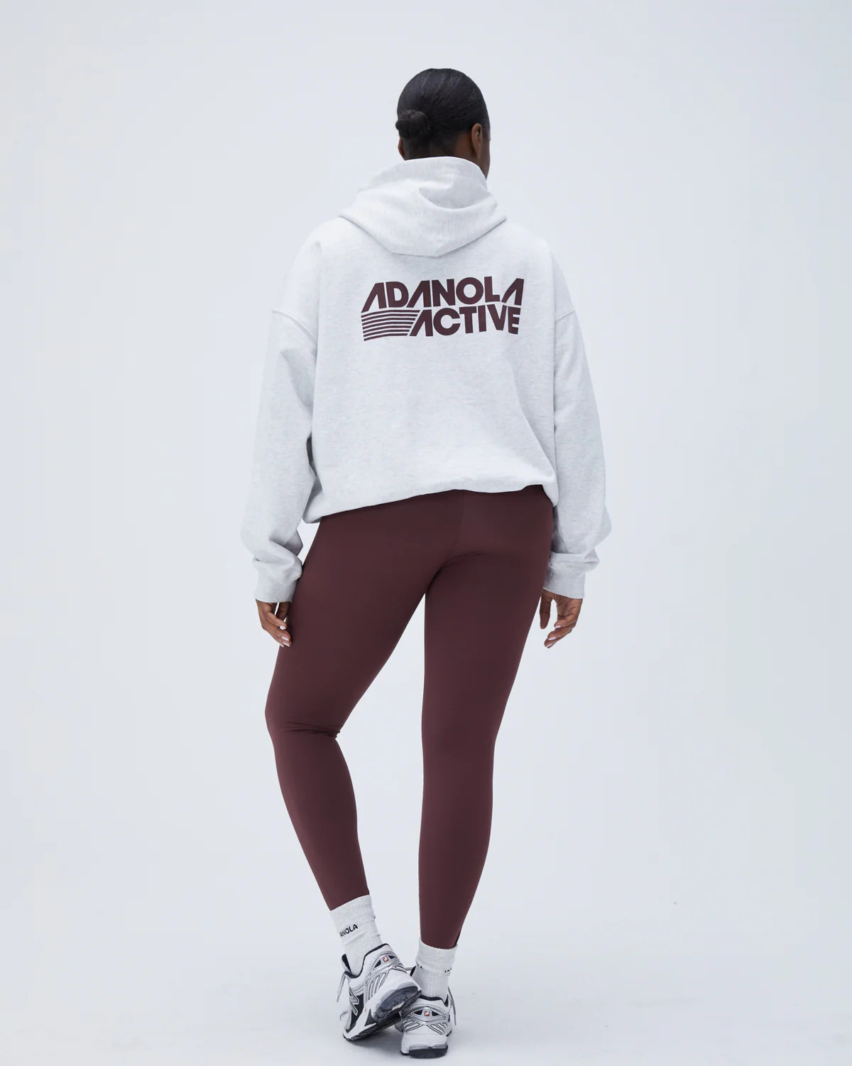 Retro Sport Oversized Hoodie - Light Grey Melange | Adanola UK