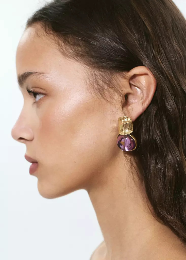 Resin pendant earrings - Women | MANGO United Kingdom | MANGO (UK)