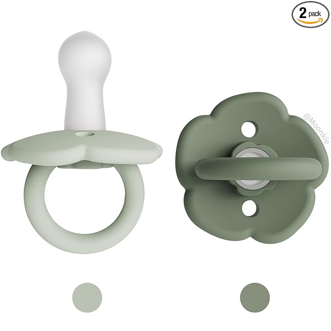 Moonkie Pacifiers Set of 2 | One-Piece Design Baby Pacifier with Large Air Holes | BPA-Free Silic... | Amazon (US)