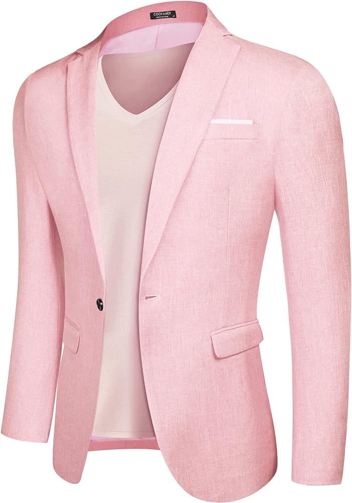 COOFANDY Men's Blazer Casual Sport Coats Slim Fit One Button Suit Jacket Lightweight Sports Jacke... | Amazon (US)