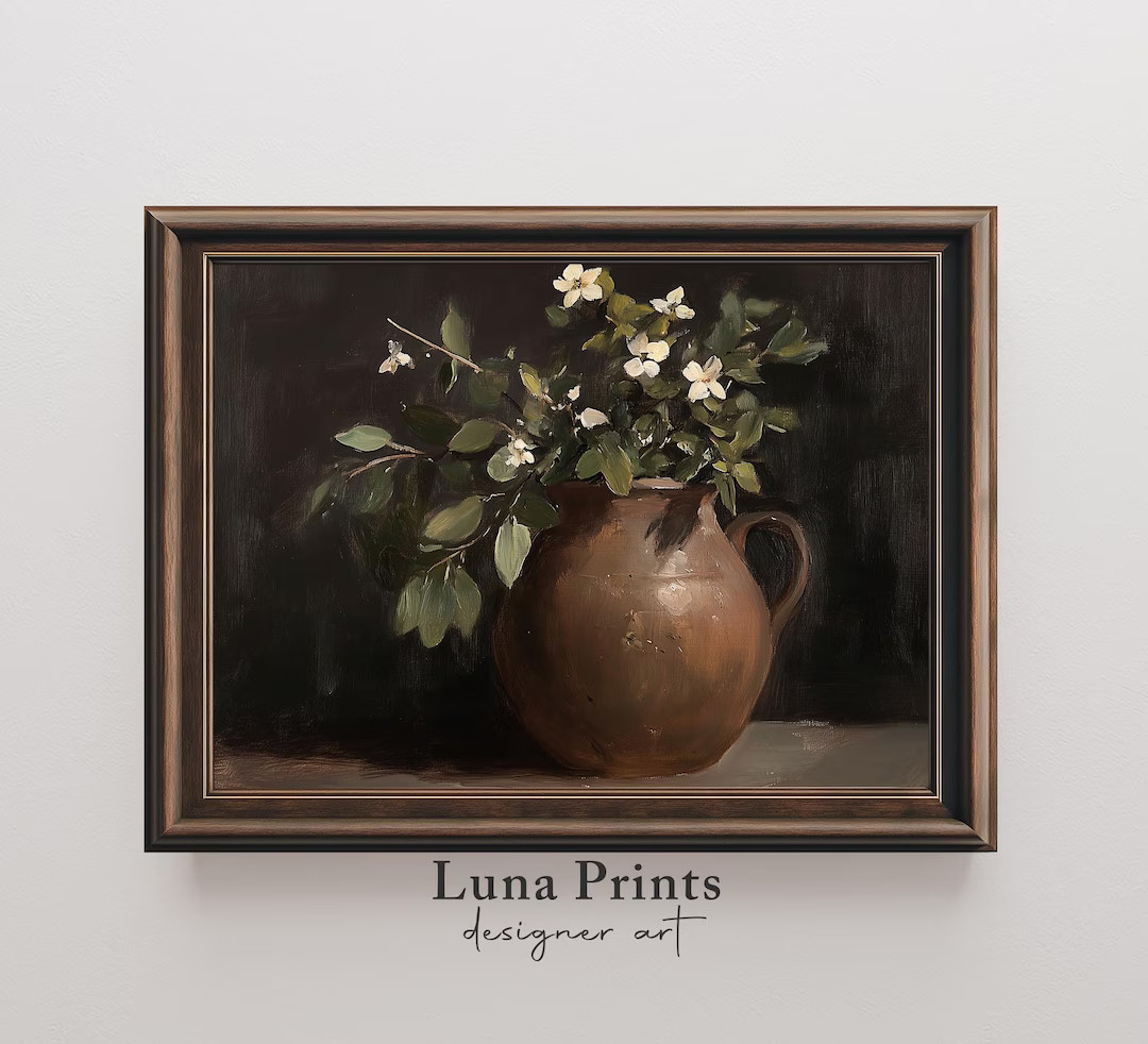 Moody Spring Floral Art, Printable Spring Flowers Wall Decor, Vintage Spring Botanical Print | 11... | Etsy (US)